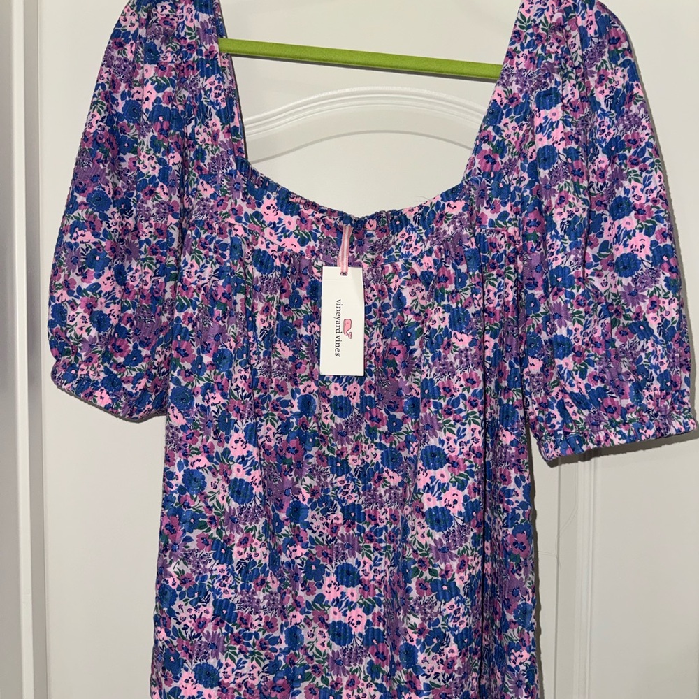 Vineyard Vines Pink and Blue Floral Top